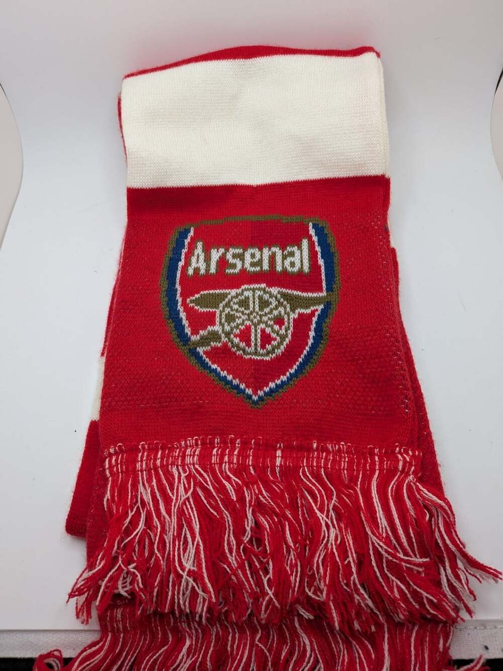 Arsenal FC Official Crest Bar Scarf Red and White